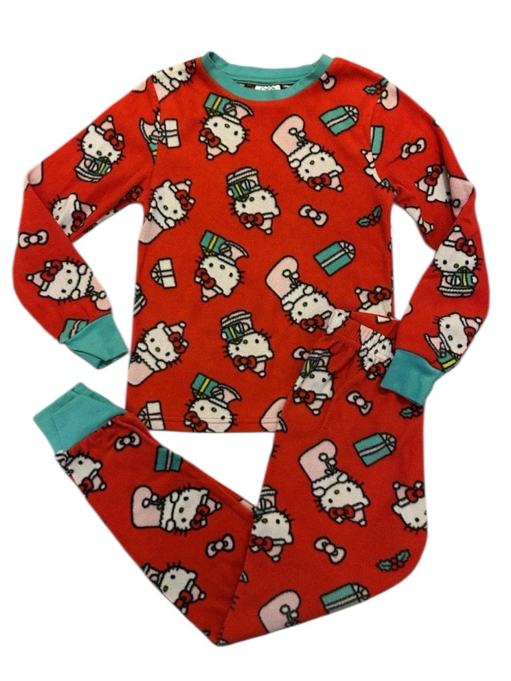 Girl’s Sanrio Hello Kitty Christmas Fleece 2 piece Pajamas Size 7/8